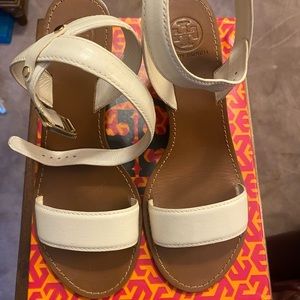 Tory Burch strappy wedge sandals sz 10. Excellent used condition.